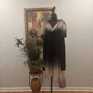 Alexandra Collection Women Tunic XXL Asymmetrical Long Sleeve Rutched Cut Small